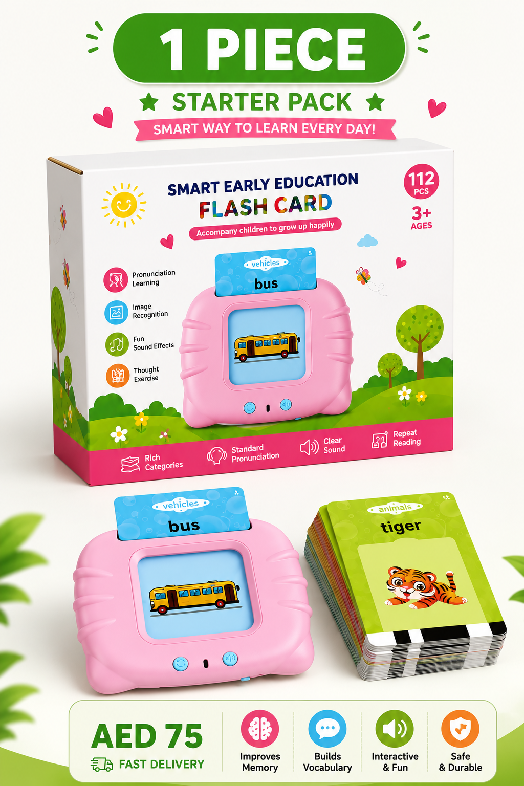 Talking Flash Cards for Kids | 112 Educational Learning Cards