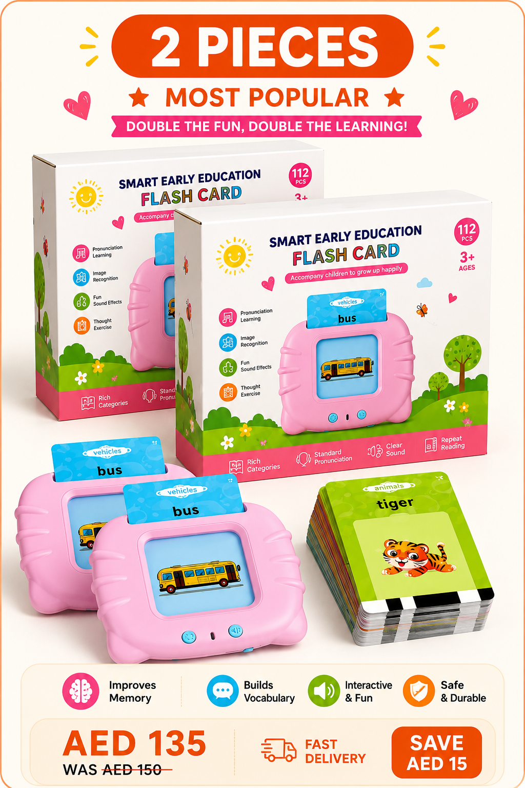 Talking Flash Cards for Kids | 112 Educational Learning Cards