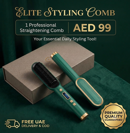 2-in-1 Fast Heating Hair Straightener Comb | Anti-Scald Electric Straightening Brush