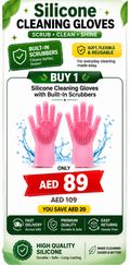 Silicone Cleaning Gloves | Reusable Scrubbing Gloves with Built-In Brushes