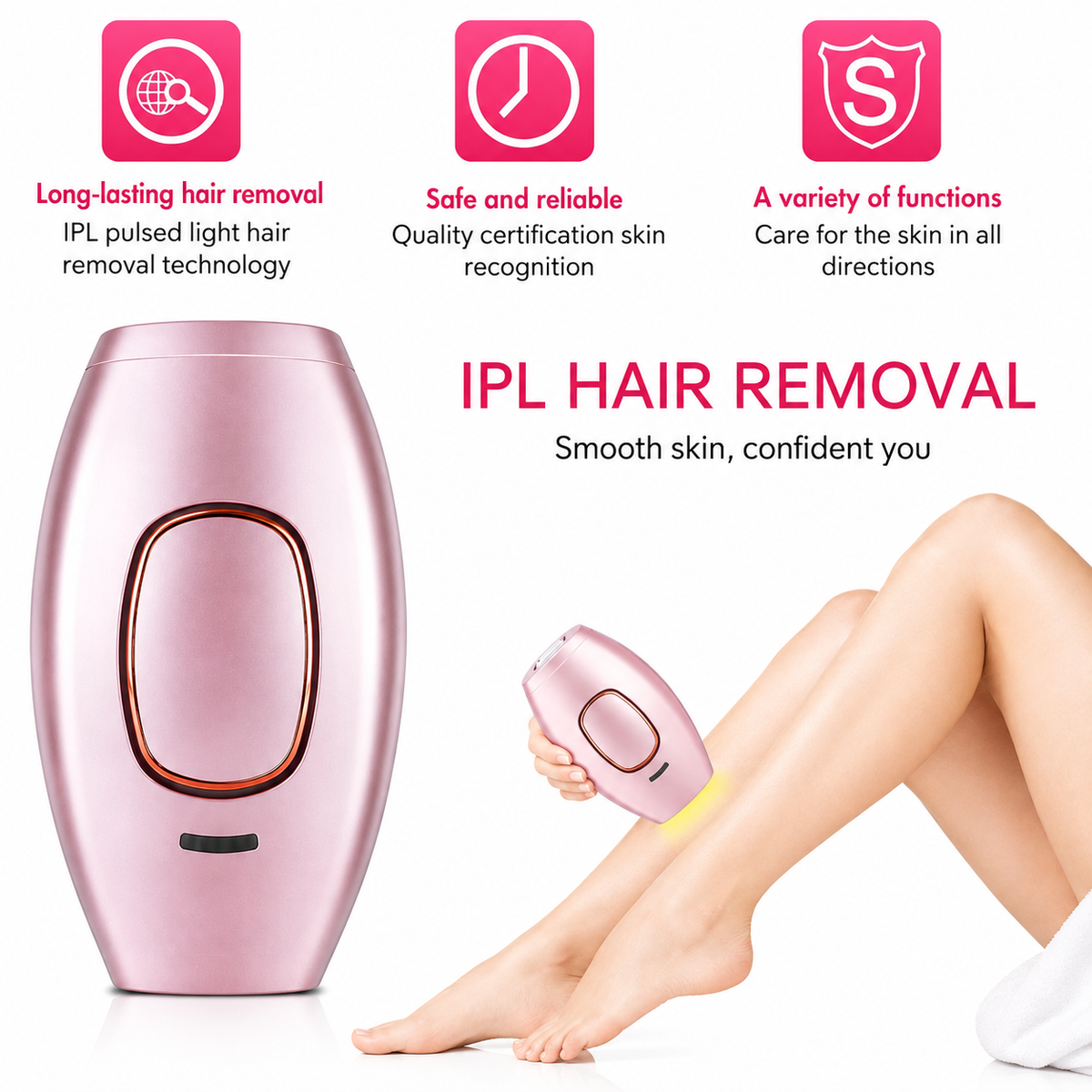 Mini IPL Laser Hair Removal Device | Permanent Hair Reducer