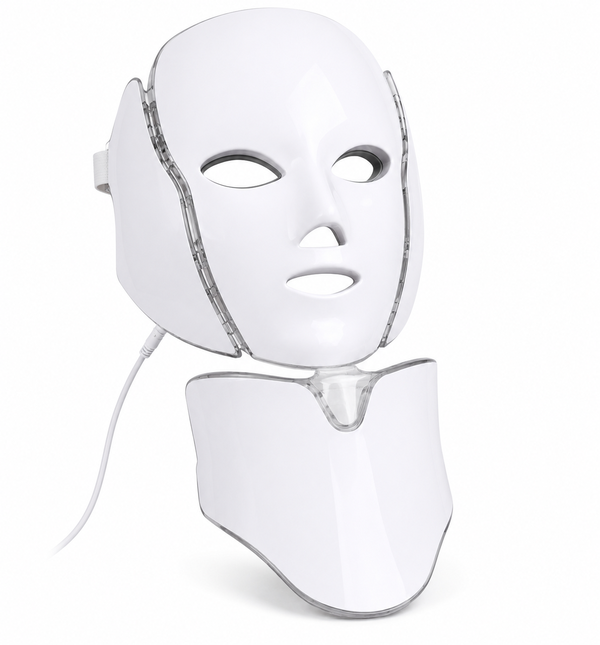 LED beauty mask worn on face demo