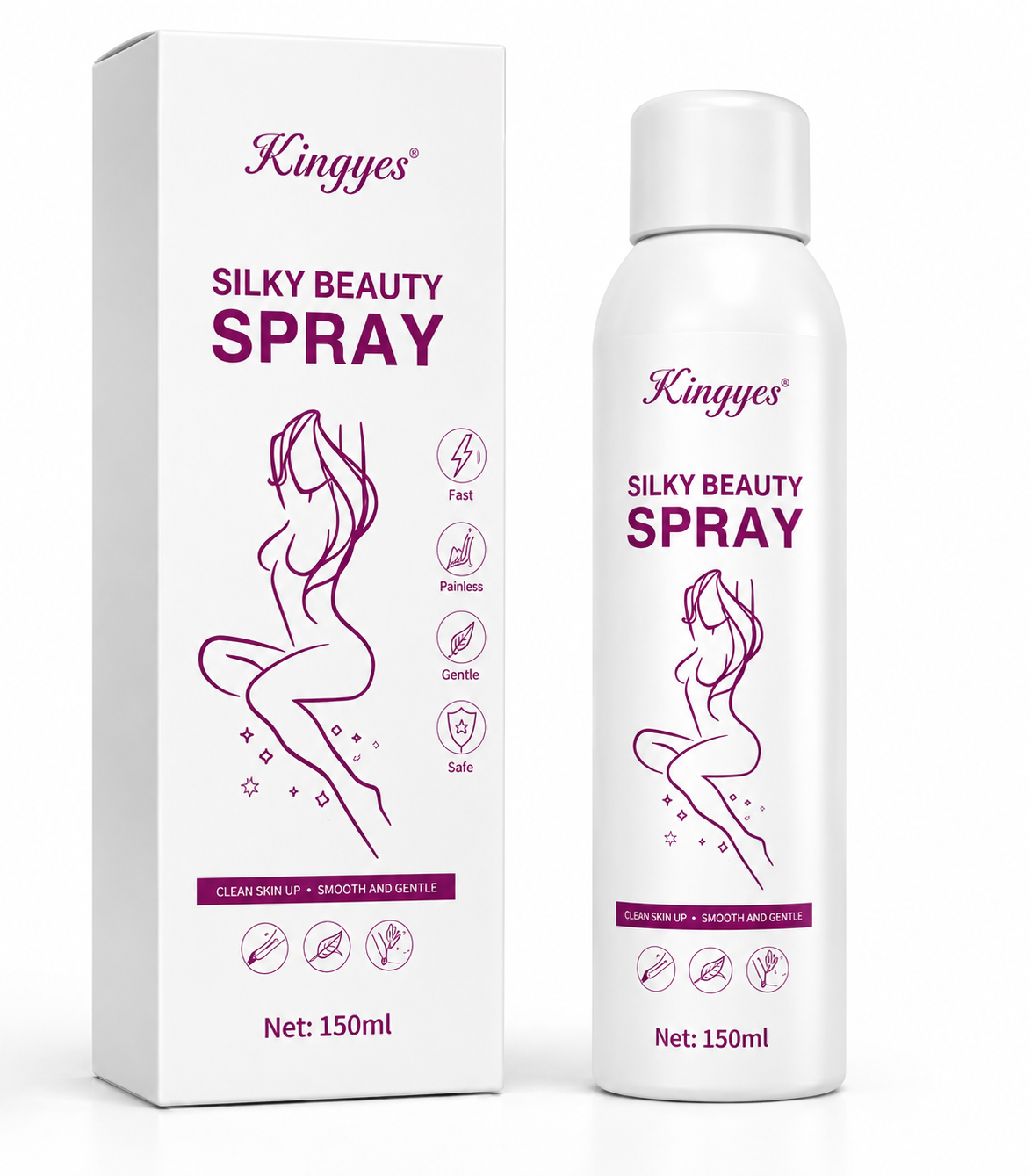 Silky Beauty Hair Removal Spray | Fast & Painless Hair Removal Foam for Men & Women (150ml)