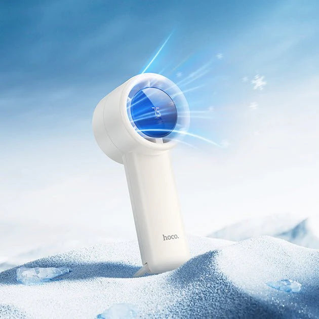 Portable fan LED display close up